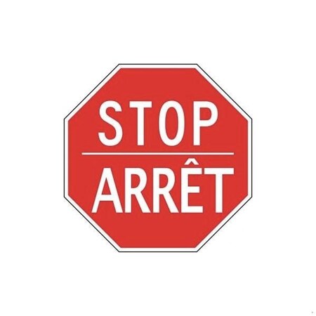 Accuform BILINGUAL FRENCH STOP SIGN 24 in  X FRR380DP FRR380DP